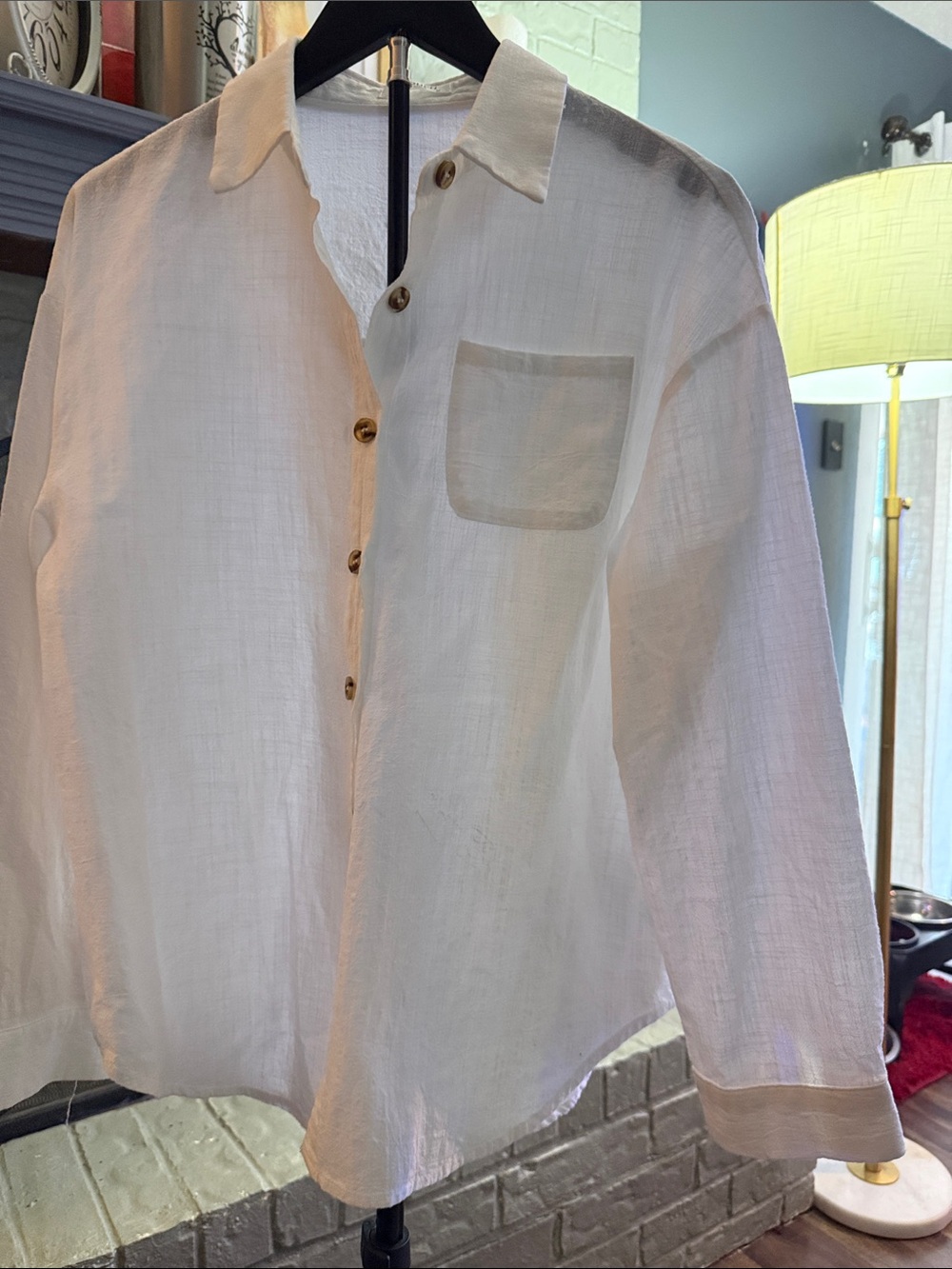 Classic White Linen Button-Up Blouse